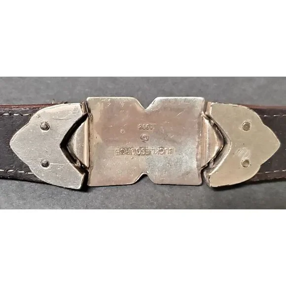 Vintage '98 PGA Tour Belt 538471 Brown Lizard Print Silver Concho MED 28/30 USA - Picture 12 of 16